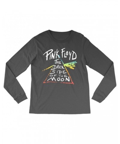 Pink Floyd Long Sleeve Shirt | Color Sketch Dark Side Of The Moon Ombre Shirt $14.98 Shirts