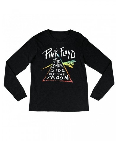 Pink Floyd Long Sleeve Shirt | Color Sketch Dark Side Of The Moon Ombre Shirt $14.98 Shirts