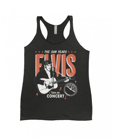 Elvis Presley Sun Records Ladies' Tank Top | The Sun Years Live In Concert Sun Records Shirt $13.32 Shirts