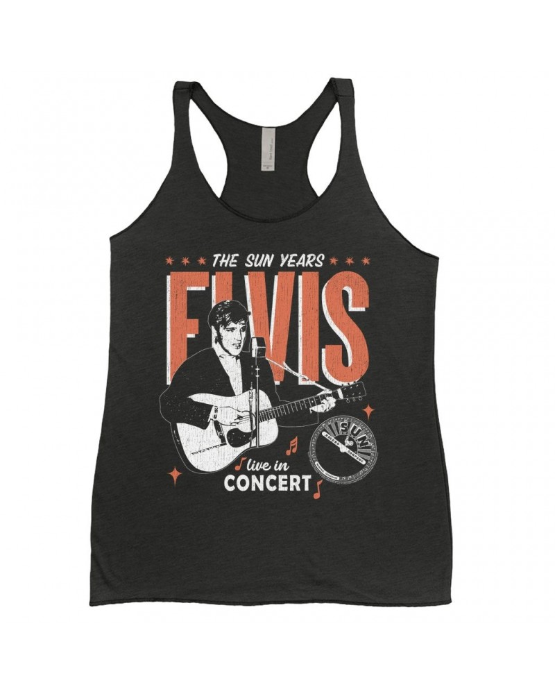 Elvis Presley Sun Records Ladies' Tank Top | The Sun Years Live In Concert Sun Records Shirt $13.32 Shirts