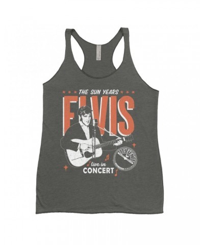 Elvis Presley Sun Records Ladies' Tank Top | The Sun Years Live In Concert Sun Records Shirt $13.32 Shirts