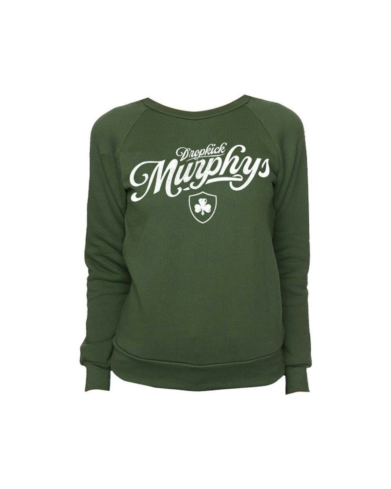 Dropkick Murphys Script Women's Crewneck Sweatshirt (Green) $25.20 Sweatshirts