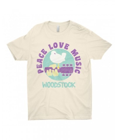 Woodstock T-Shirt | Peace Love Music Bird And Guitar Design Shirt $9.98 Shirts