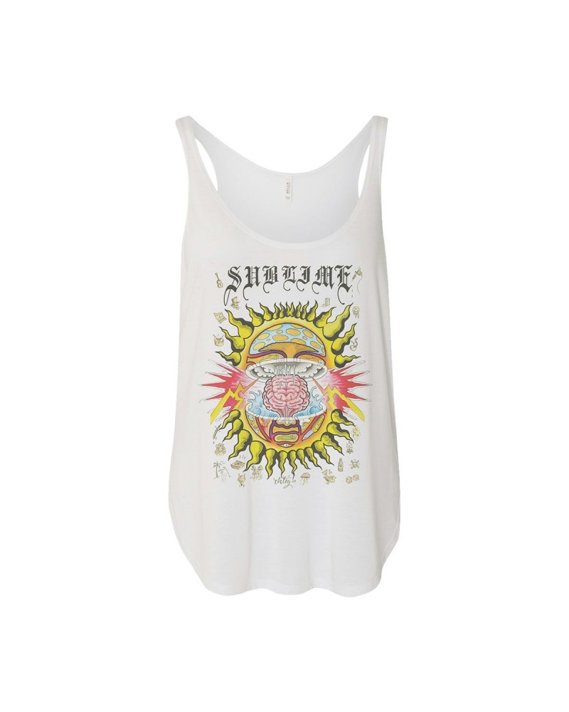 Sublime Mind-Blown Sun Women's White Flowy Tank $11.38 Shirts