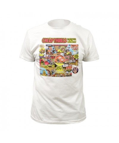 Janis Joplin White Cheap Thrills Cartoon T-Shirt $9.00 Shirts