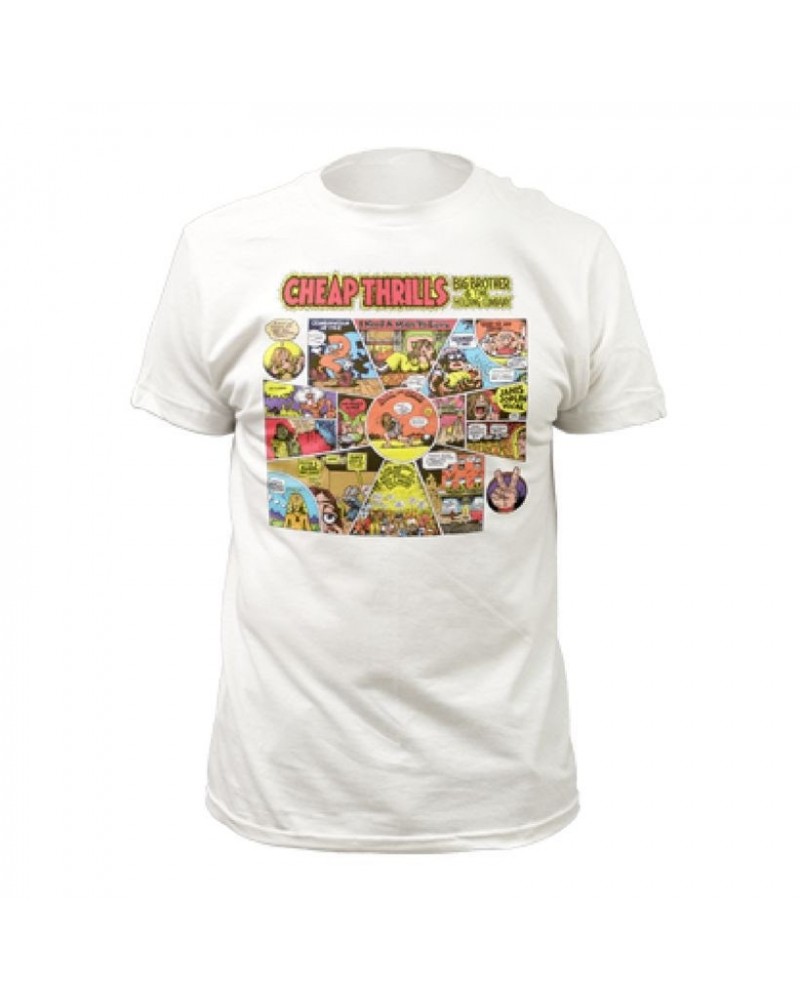 Janis Joplin White Cheap Thrills Cartoon T-Shirt $9.00 Shirts