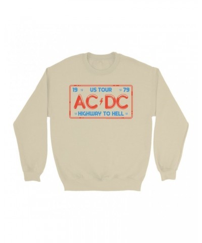 AC/DC Sweatshirt | Highway To Hell License Plate US Tour Sweatshirt $13.28 Sweatshirts