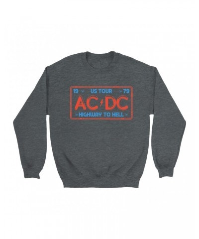 AC/DC Sweatshirt | Highway To Hell License Plate US Tour Sweatshirt $13.28 Sweatshirts