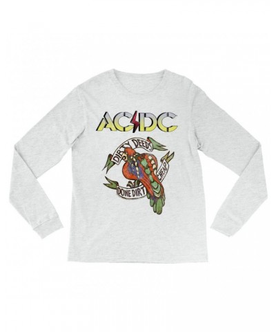 AC/DC Heather Long Sleeve Shirt | Dirty Deeds Done Dirt Cheap Tattoo Design Shirt $12.28 Shirts