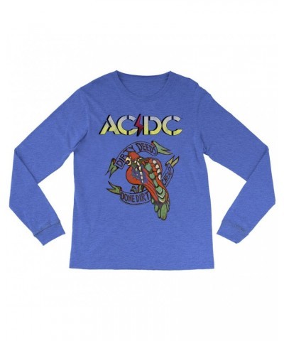 AC/DC Heather Long Sleeve Shirt | Dirty Deeds Done Dirt Cheap Tattoo Design Shirt $12.28 Shirts