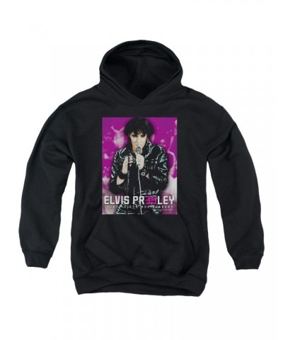 Elvis Presley Youth Hoodie | 35 LEATHER Pull-Over Sweatshirt $9.57 Sweatshirts
