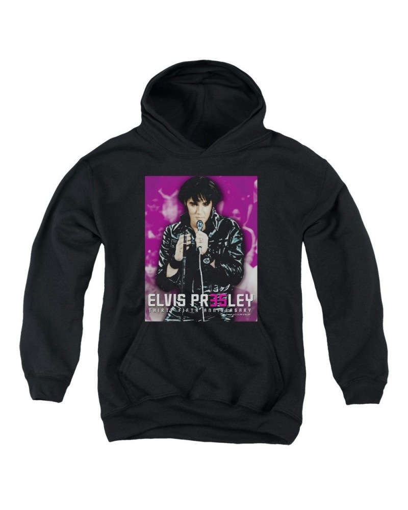 Elvis Presley Youth Hoodie | 35 LEATHER Pull-Over Sweatshirt $9.57 Sweatshirts