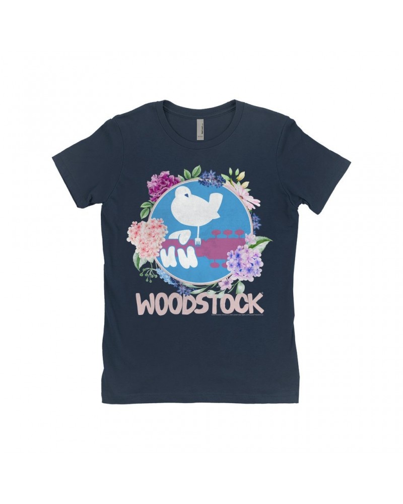 Woodstock Ladies' Boyfriend T-Shirt | Floral Shirt $12.23 Shirts