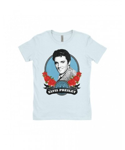 Elvis Presley Sun Records Ladies' Boyfriend T-Shirt | In Roses Distressed Sun Records Shirt $10.98 Shirts