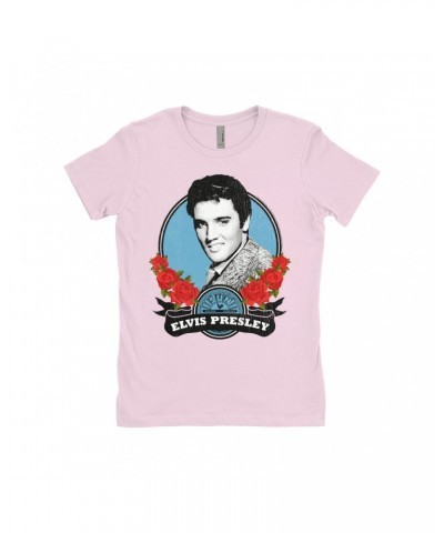 Elvis Presley Sun Records Ladies' Boyfriend T-Shirt | In Roses Distressed Sun Records Shirt $10.98 Shirts