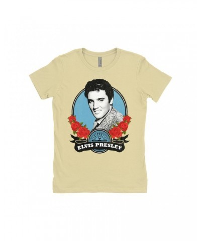 Elvis Presley Sun Records Ladies' Boyfriend T-Shirt | In Roses Distressed Sun Records Shirt $10.98 Shirts