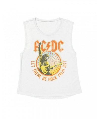 AC/DC Ladies' Muscle Tank Top | Let There Be Rock Tour 1977 Shirt $12.52 Shirts