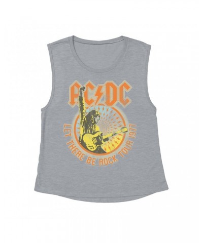 AC/DC Ladies' Muscle Tank Top | Let There Be Rock Tour 1977 Shirt $12.52 Shirts