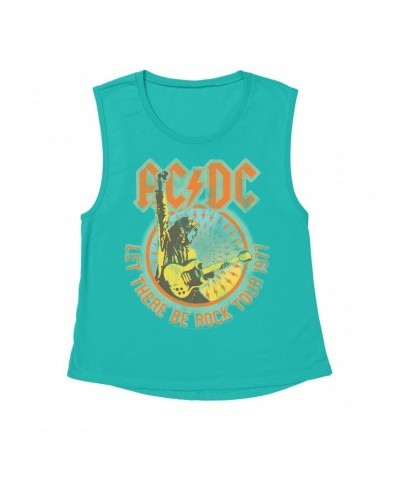 AC/DC Ladies' Muscle Tank Top | Let There Be Rock Tour 1977 Shirt $12.52 Shirts