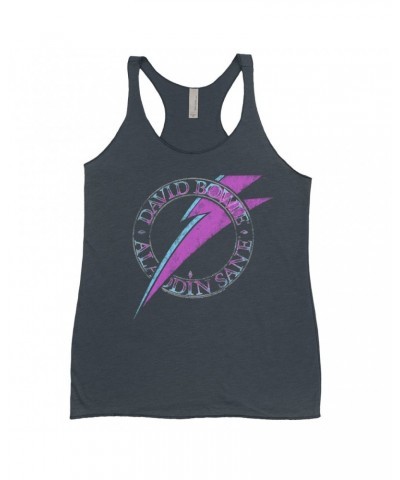 David Bowie Bold Colored Racerback Tank | Aladdin Sane Logo Distressed Shirt $13.90 Shirts