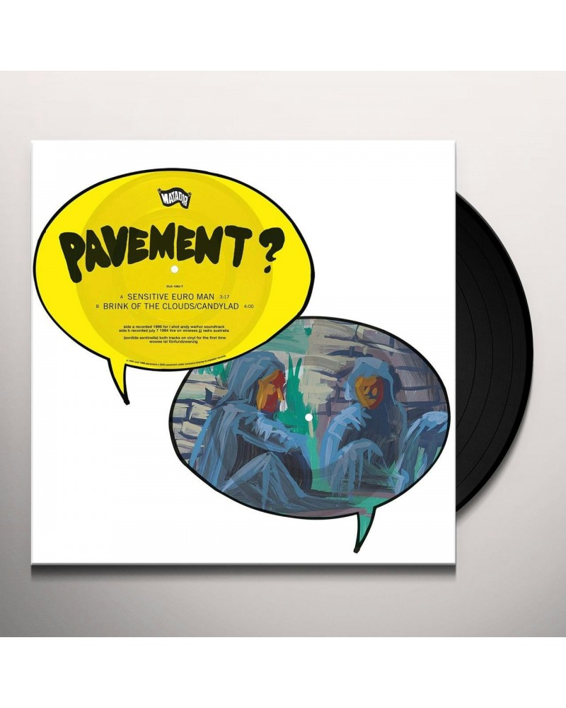 Pavement SENSITIVE EURO MAN / BRINK OF THE CLOUDS/CANDYLAD Vinyl Record $10.45 Vinyl