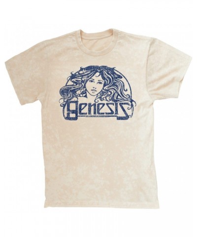 Genesis T-shirt | Navy Vintage Art Nouveau Logo Distressed Mineral Wash Shirt $10.78 Shirts