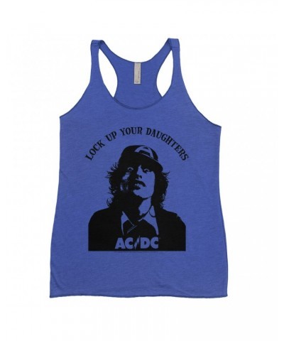 AC/DC Bold Colored Racerback Tank | Lock Up Your Daughters Featuring Angus Young Design Shirt $13.32 Shirts