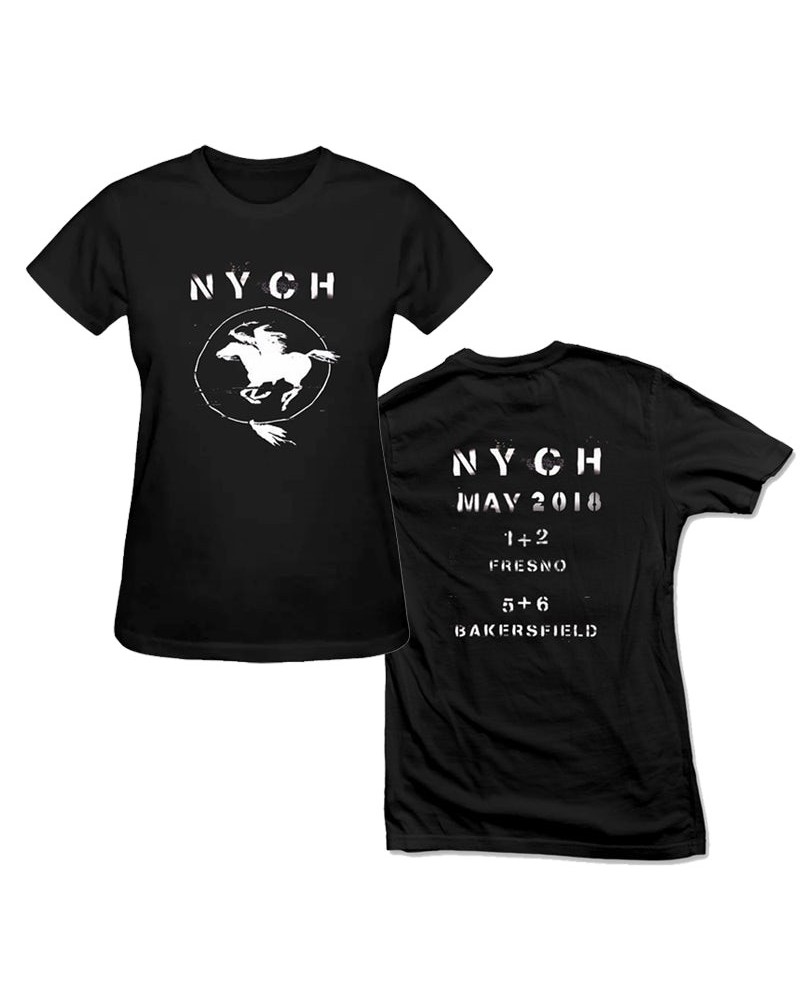 Neil Young NYCH 2018 Tour Big Logo Women’s Black T-shirt $13.50 Shirts