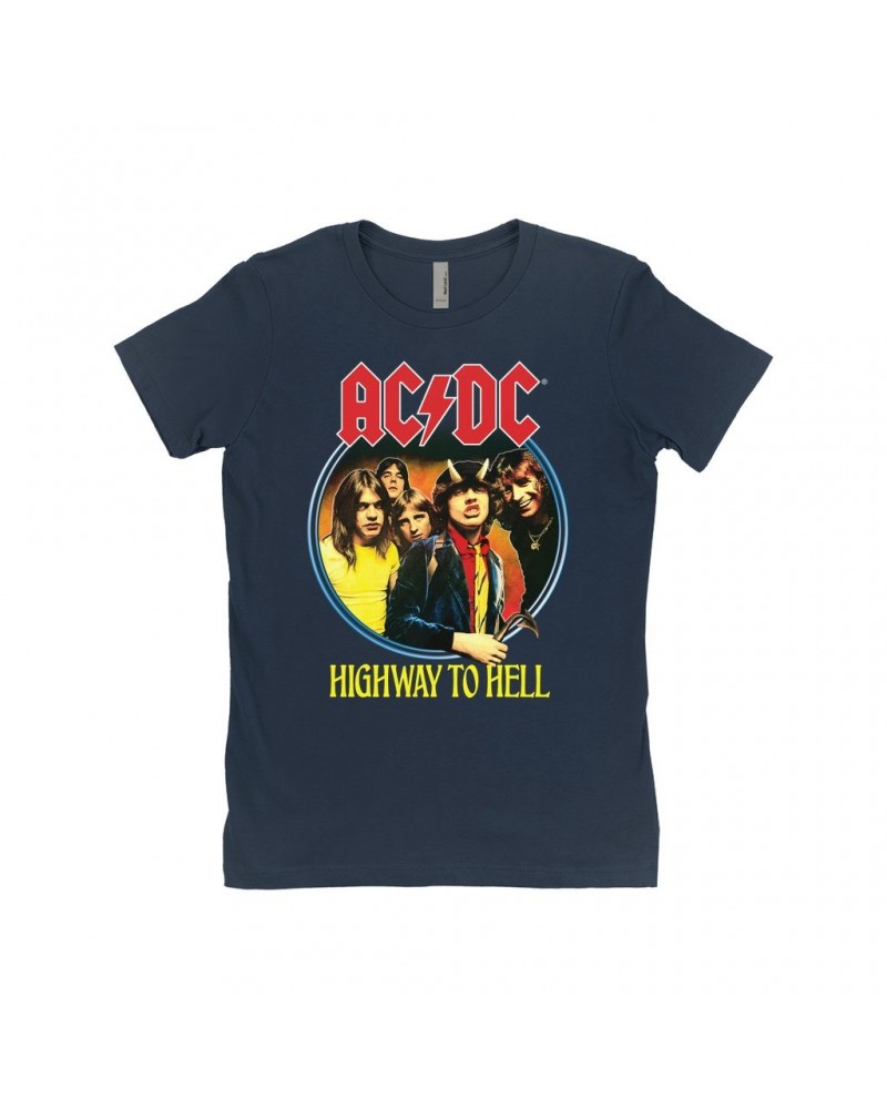 AC/DC Ladies' Boyfriend T-Shirt | Highway To Hell Group Design Shirt $7.73 Shirts