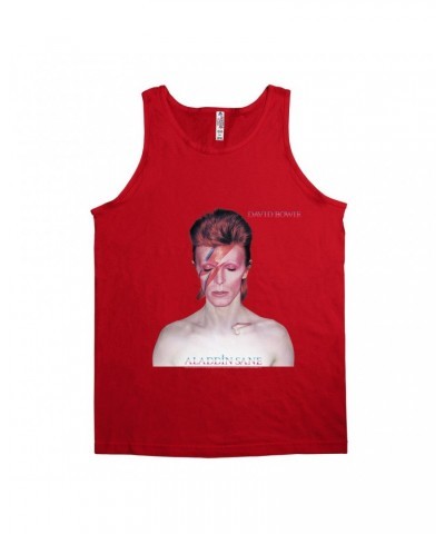 David Bowie Unisex Tank Top | Aladdin Sane Album Cover Shirt $12.23 Shirts