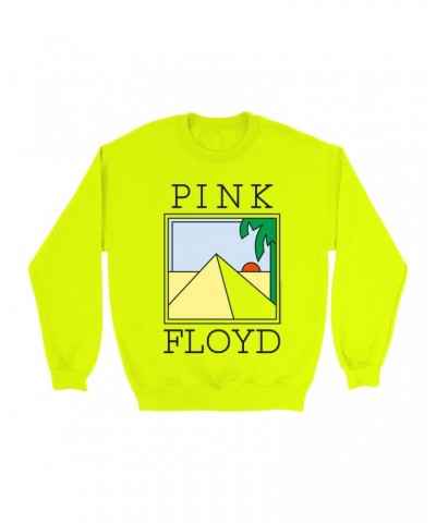 Pink Floyd Bright Colored Sweatshirt | Pyramid Art Sweatshirt $15.03 Sweatshirts