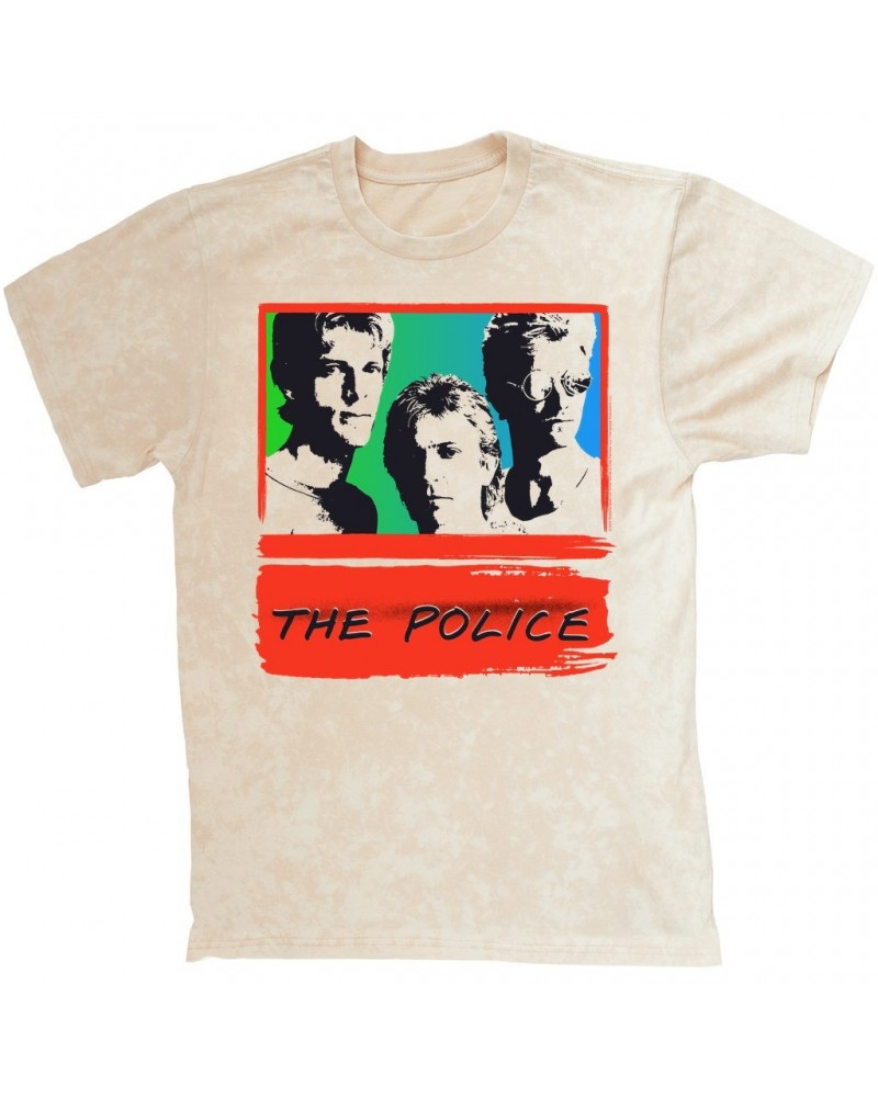 The Police T-shirt | Red Rainbow Ombre Synchronicity Mineral Wash Shirt $11.98 Shirts