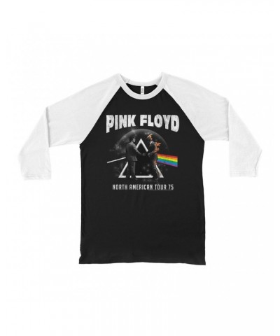 Pink Floyd 3/4 Sleeve Baseball Tee | 1975 North American Tour Design Distressed Shirt $9.88 Shirts