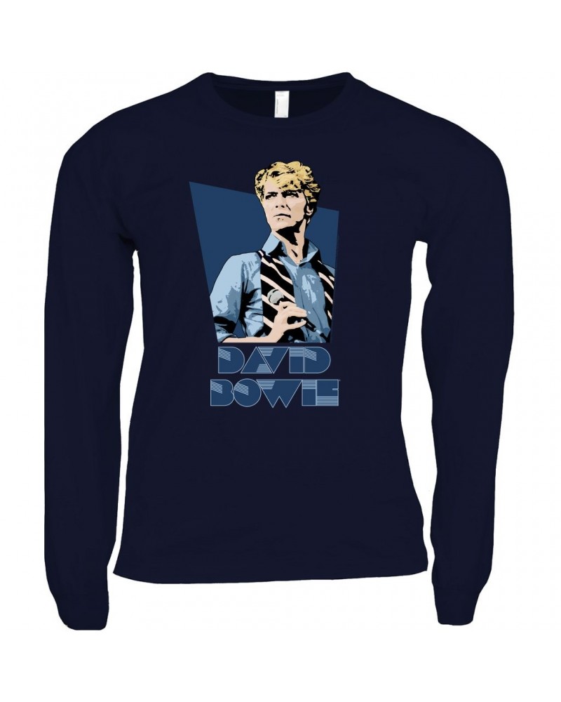 David Bowie Long Sleeve Shirt | Bowie 1983 Concert Illustration Shirt $14.38 Shirts