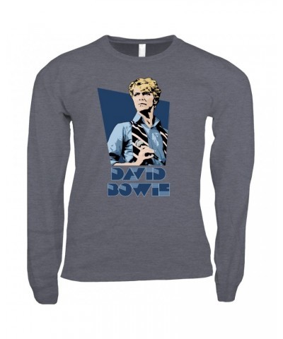 David Bowie Long Sleeve Shirt | Bowie 1983 Concert Illustration Shirt $14.38 Shirts