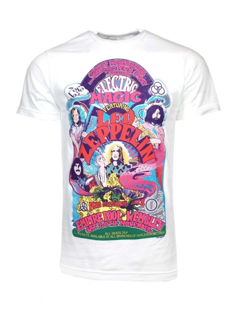Led Zeppelin T Shirt | Led Zeppelin Colorful Electric Magic White T-Shirt $6.18 Shirts