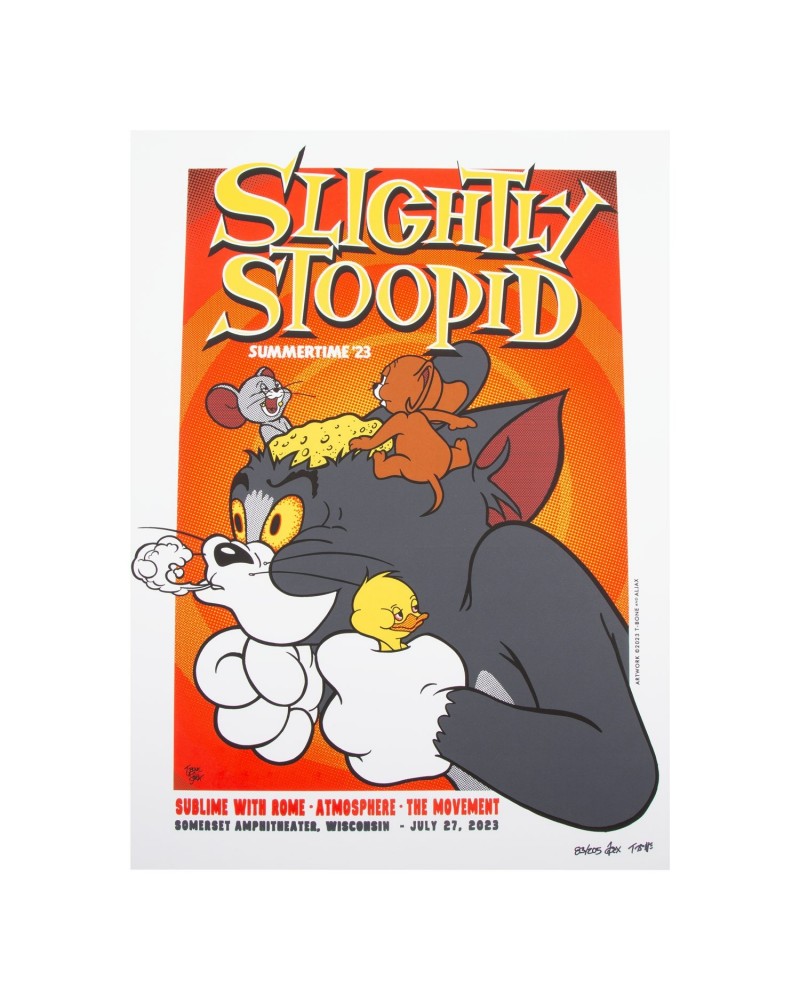 Slightly Stoopid 7/27/23 Somerset WI Show Poster by T-Bone + Aljax $17.60 Decor